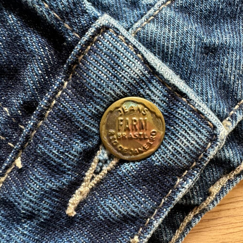 Farm Rio Embroidered Cut Off Jean Shorts - Picture 5 of 8